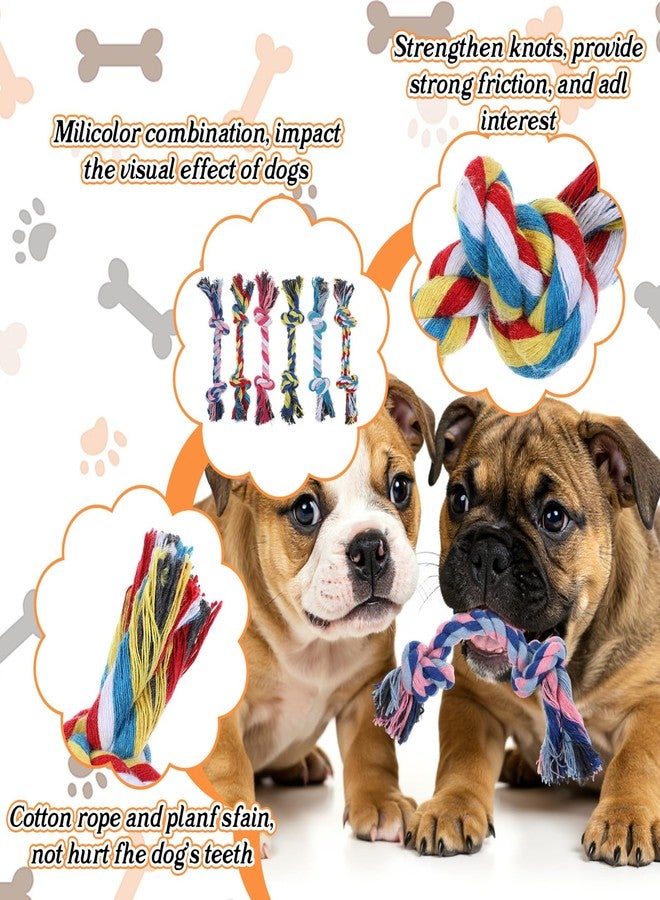 ADLABLD 48Pcs Dog Rope Toys Bulk Pack - Durable Cotton Chew Teething Toys for Aggressive Chewers, Small & Medium Dogs, Puppies, 7.1in Multi-Color Rope Toy - Image 3